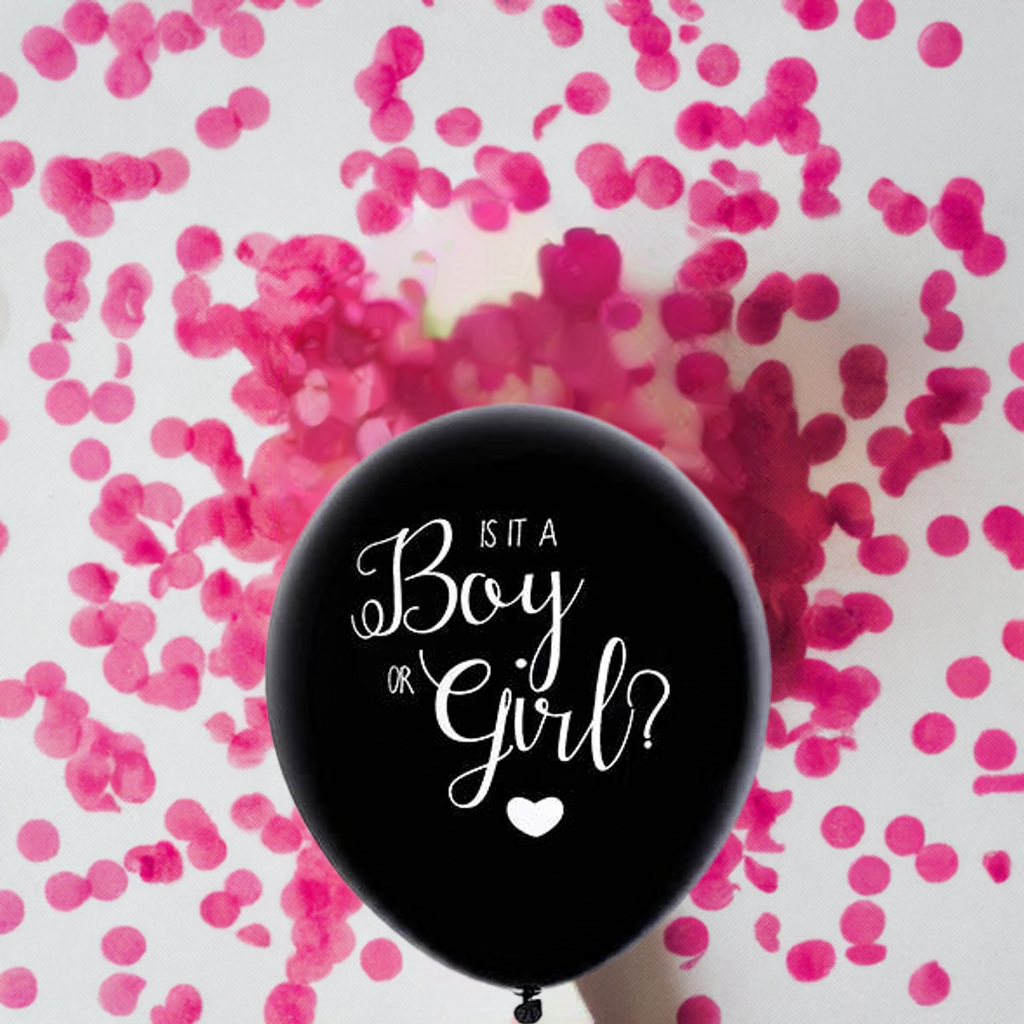 Globo "Es una Niña" Confeti rosa