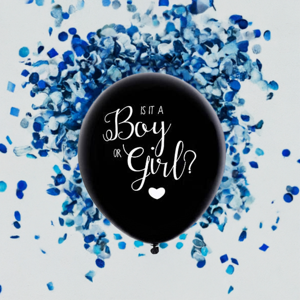Globo "Es un Niño" Confeti azul