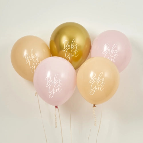 Pack de Globos "Baby Girl" (5 uds)